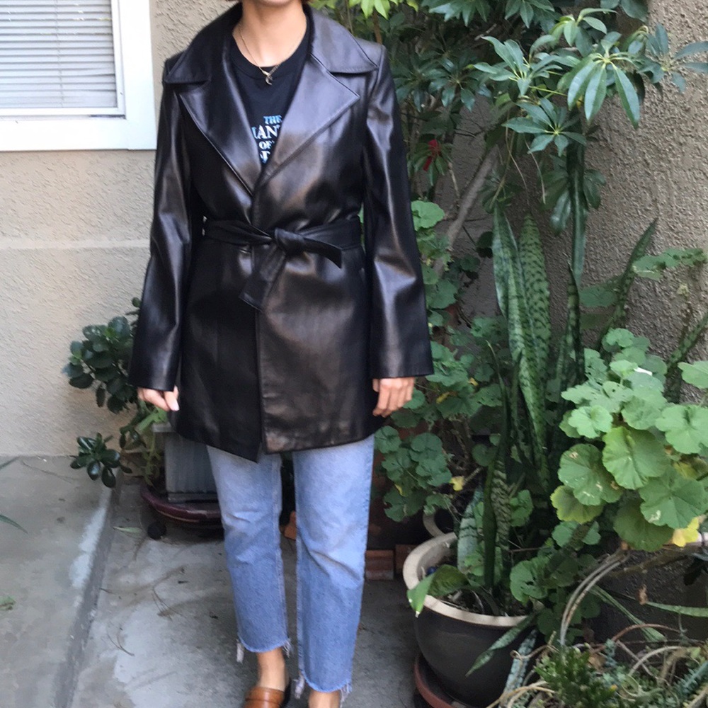 New vintage black Identify leather coat